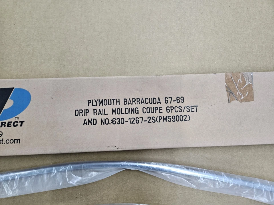 MOPAR REPRODUCCIÓN AMD 67-69 PLYMOUTH CUDA RIEL DE GOTEO MOLDURAS CUPÉ/NOTCHBACK Foto 3 de 4