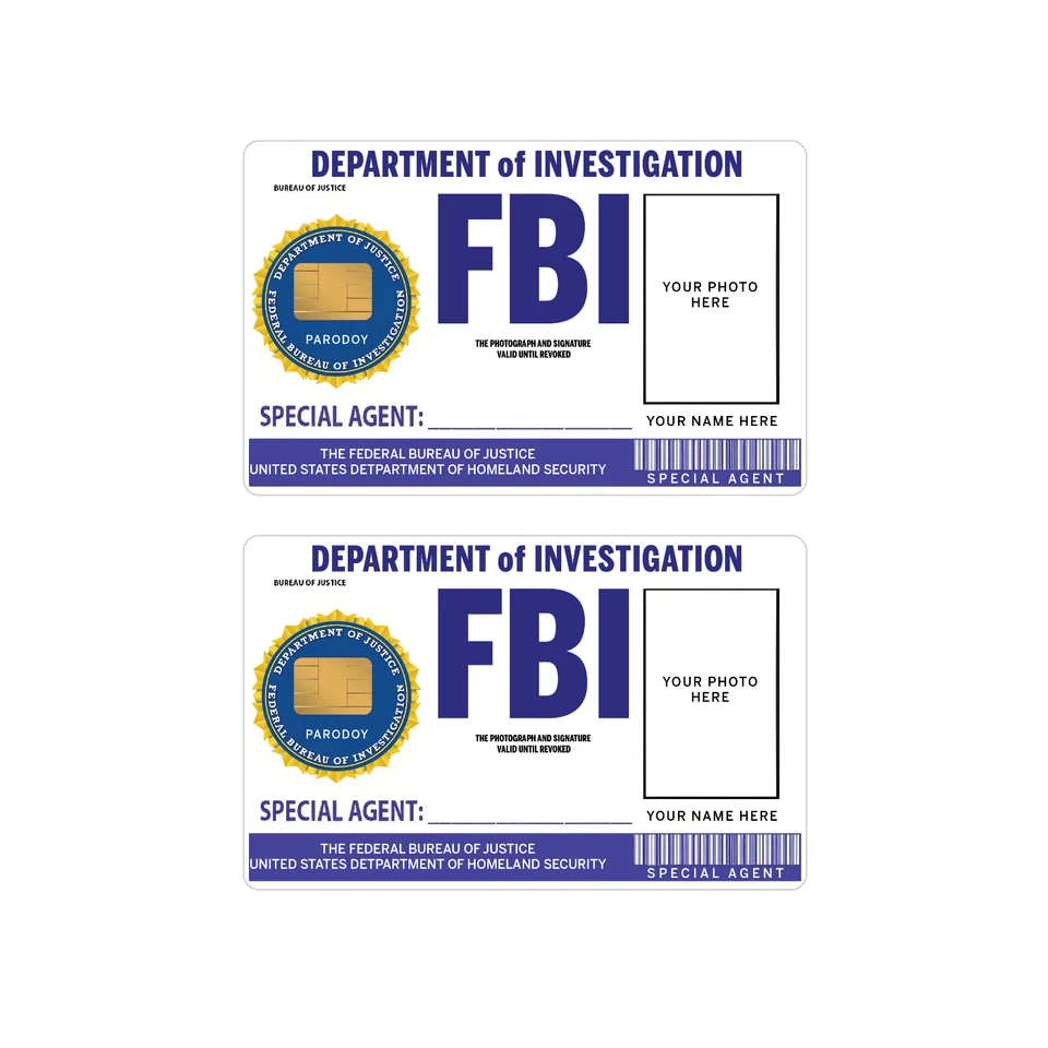 Recubrimiento personalizado de tarjeta de identificación de agente del FBI (paquete de 2) | Personalizado con tu foto y nombre Pro Foto 2 de 2