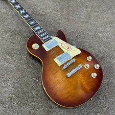 Tobacco burst LP standard electric guitar flame maple top solid mahogany body