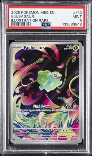 2025 POKEMON MEG EN-MEGA EVOLUTION ILLUSTRATION RARE #133 BULBASAUR PSA 9