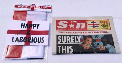 CORBIN SHAW   ENGLAND SUPPORTERS FLAG   HAPPY & LABORIOUS   Limited Edition