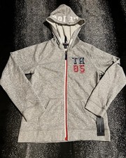 Girls sz16 XL NWT Tommy Hilfiger Pearl Heather Grey Long Sleeve Hoodie Jacket