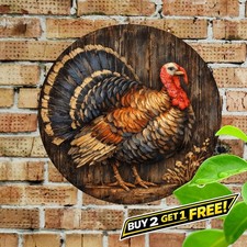 Welcome Barn Sunflowers Round Aluminum Sign Metal Tin Wall Decor 8x8