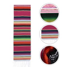  Couvertures de style mexicain Tapis arc-en-ciel décoratifs Runner de table