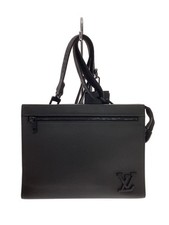 LOUIS VUITTON Shoulder Bag Messenger Voyage LV Aerogram Leather BLK Used