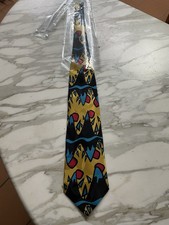 Memphis Milano Cravatta da Collezione Nuova Silk Tie 100% Seta Larga 10cm