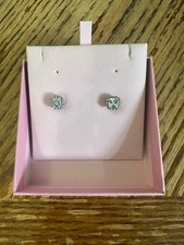 Orecchini a perno Swarovski Elemento Principessa Taglio .25" | Tono Argento Scintillante