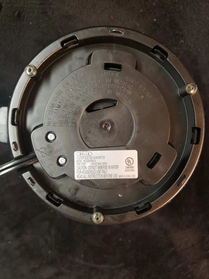 Hervidor eléctrico de vidrio Bella de 1,7 l/7 tazas con luz LED de apagado automático Foto 3 de 4