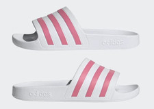 New No Box adidas Adilette Aqua Slides white pink Men's U.S. 8
