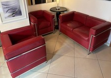 LC2 - LC3 Le Corbusier  - Cassina Set divano e 2 poltrone, riproduzione