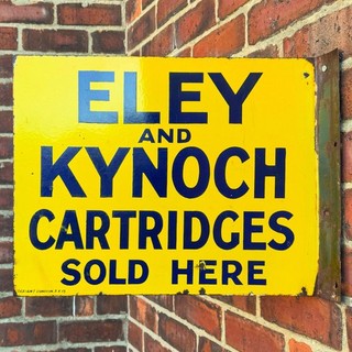 Antique Vintage c1930s x2 Sided Eley & Kynoch Cartridges Enamel Advertising Sign