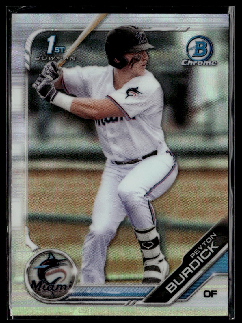 Peyton Burdick 2019 Bowman Draft #BDC-74 1st Chrome Refractor Miami Marlins