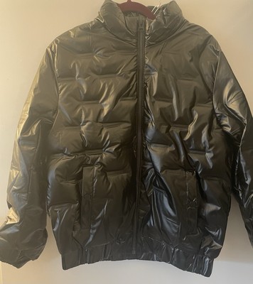 Lee Cooper Originals schwarze glänzende gefütterte Herrenjacke - Größe M neu mit Etikett 