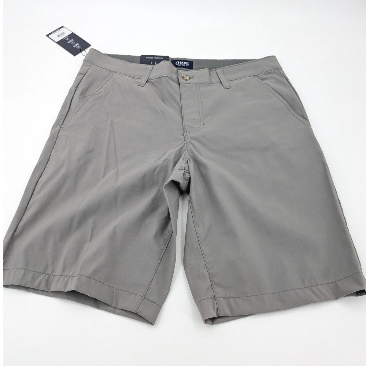 Chaps Performance Shorts Mens Size 32 Gray Regular Fit 10.5" NWT Stretch Comfort