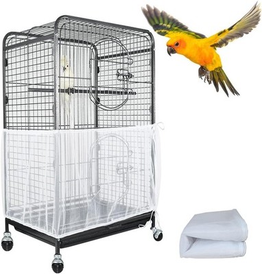 Extra Large Bird Cage Seed Catcher Guard - Nylon Mesh Net for Birds