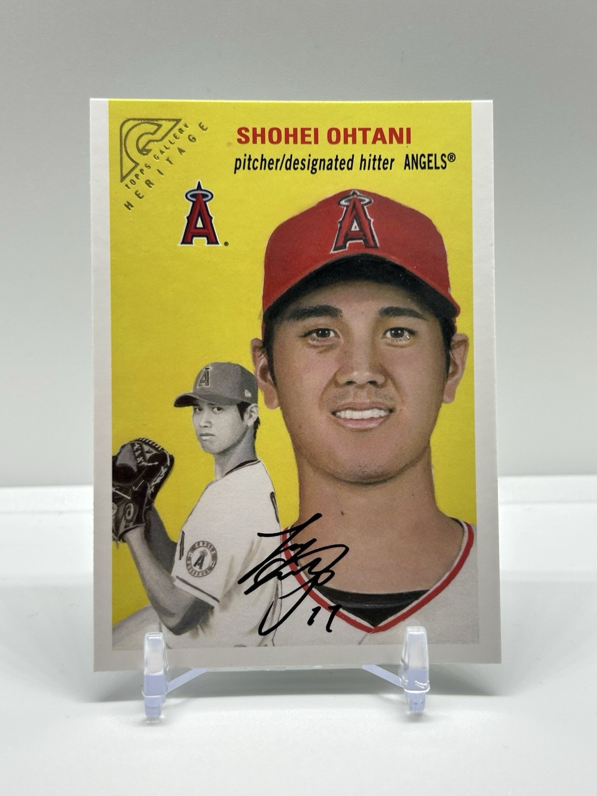 Shohei Ohtani #HT-2 Baseball Cards 2020 Topps Gallery Heritage trading card — raw and PSA graded price guide
