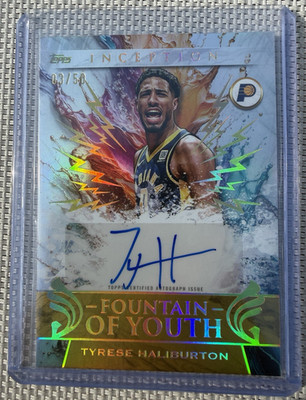 2025-26 Topps Inception Fountain of Youth Tyrese Haliburton Auto /50 FY-THA