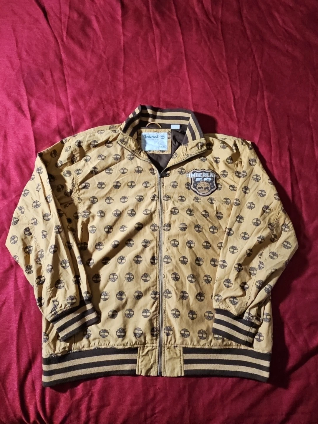 Vintage Timberland Bomber Jacket Full Zip Brown/Yellow with Logo Design Size XL
Opens in a new windo