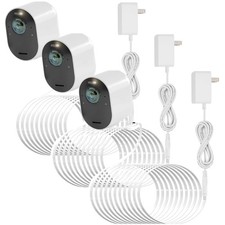 White Magnetic Charging Cable for Arlo Cameras - 3 Pack