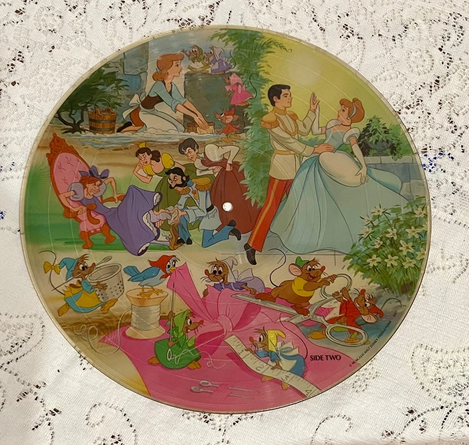 Vintage 1981 Cinderella Disney Picture Disc Movie Soundtrack RECORD Album Music - Image 4 of 4