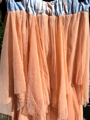 Jak & Peppar Handkerchief Peasant Boho Midi Skirt Flowy Tiered Lined Sz 00