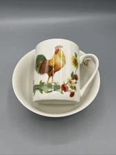 Pfaltzgraff Rooster Meadow Breakfast Set Cereal Bowl and Mug Cottage Core Farm