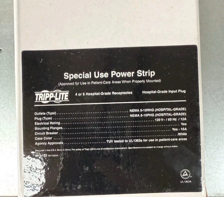 Tripp-Lite PS-402-HG-OEM Hospital Grade Outlets UL 1363A Surge Protector Lot 13 - Image 4 of 4