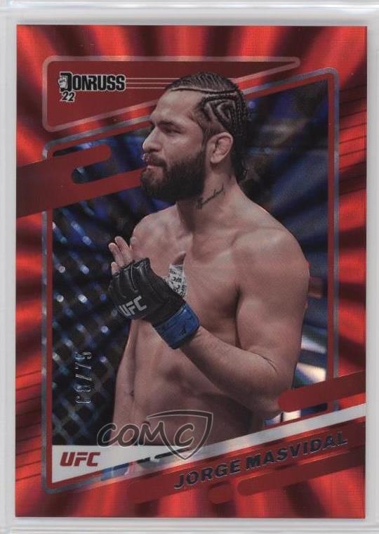2022 Donruss UFC Holo Red Laser 68/75 Jorge Masvidal #22 0ud4