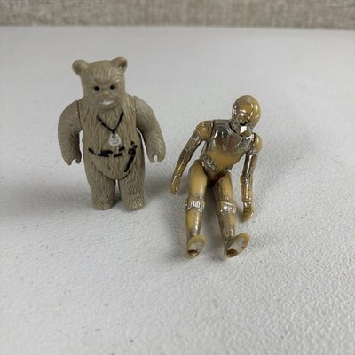 VTG Star Wars 70 s 80 s Death Star Droid Chief Cherpa Ewok Figure Lot Of 2