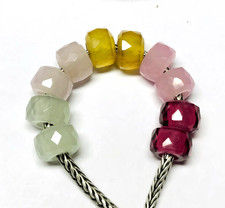 10 Pcs. Attractive Multi Gemstone 5mm Big Hole Large Hole Beads 12x8mm Beads