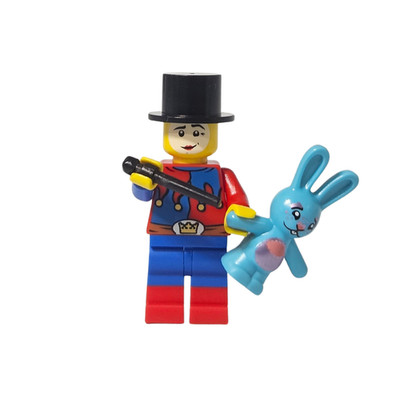 LEGO MOC Figur Balthazar Bunnyhop   Zauberer mit Zylinder, Hase & Stab