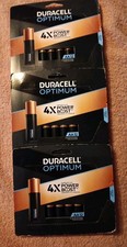 3 NEW Duracell Optimum 4 X Power Boost Alkaline Batteries 12 Pk AA N013