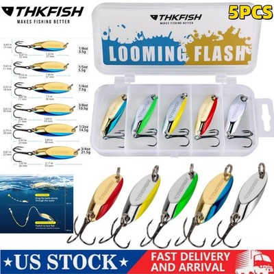 5PCS Fishing Lures Fishing Spoons Lures Trout Lures for Trout Pike bass Walleye