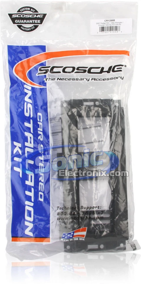 Kit de instalación Scosche CR1288B Single DIN para Chrysler/Dodge/Jeep 2006-up selecto Foto 4 de 4