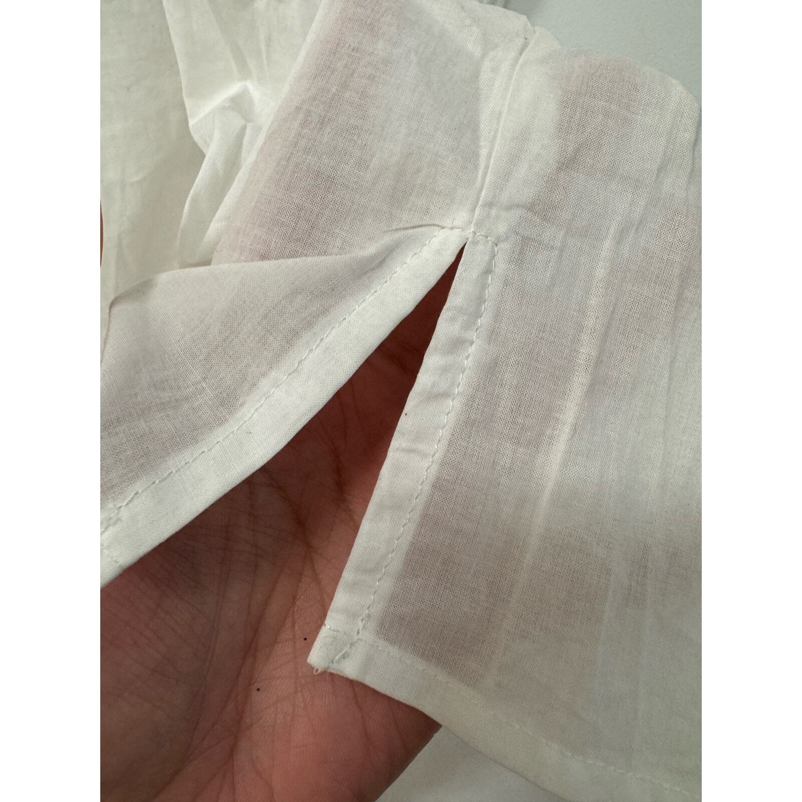 Universal Thread Medium White Cotton Peasant Top … - image 3