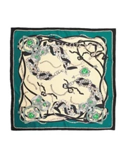 LANVIN Silk Designer Square Scarf Made In Italy