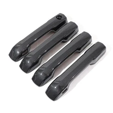 4PCS ABS Carbon Fiber Door Handle Add-on Cover Trim Fits Toyota Tacoma 2024-2025