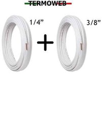 TUBO RAME CONDIZIONAMENTO CLIMATIZZATORE SPLIT 1/4" + 3/8" 0,8mm 5/10/15/20 MT