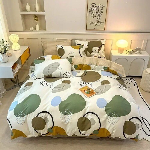 High-quality Skin-friendly Cotton Bedding Set with Sheets Quilt Cover Pillowcase - Bild 15 von 54