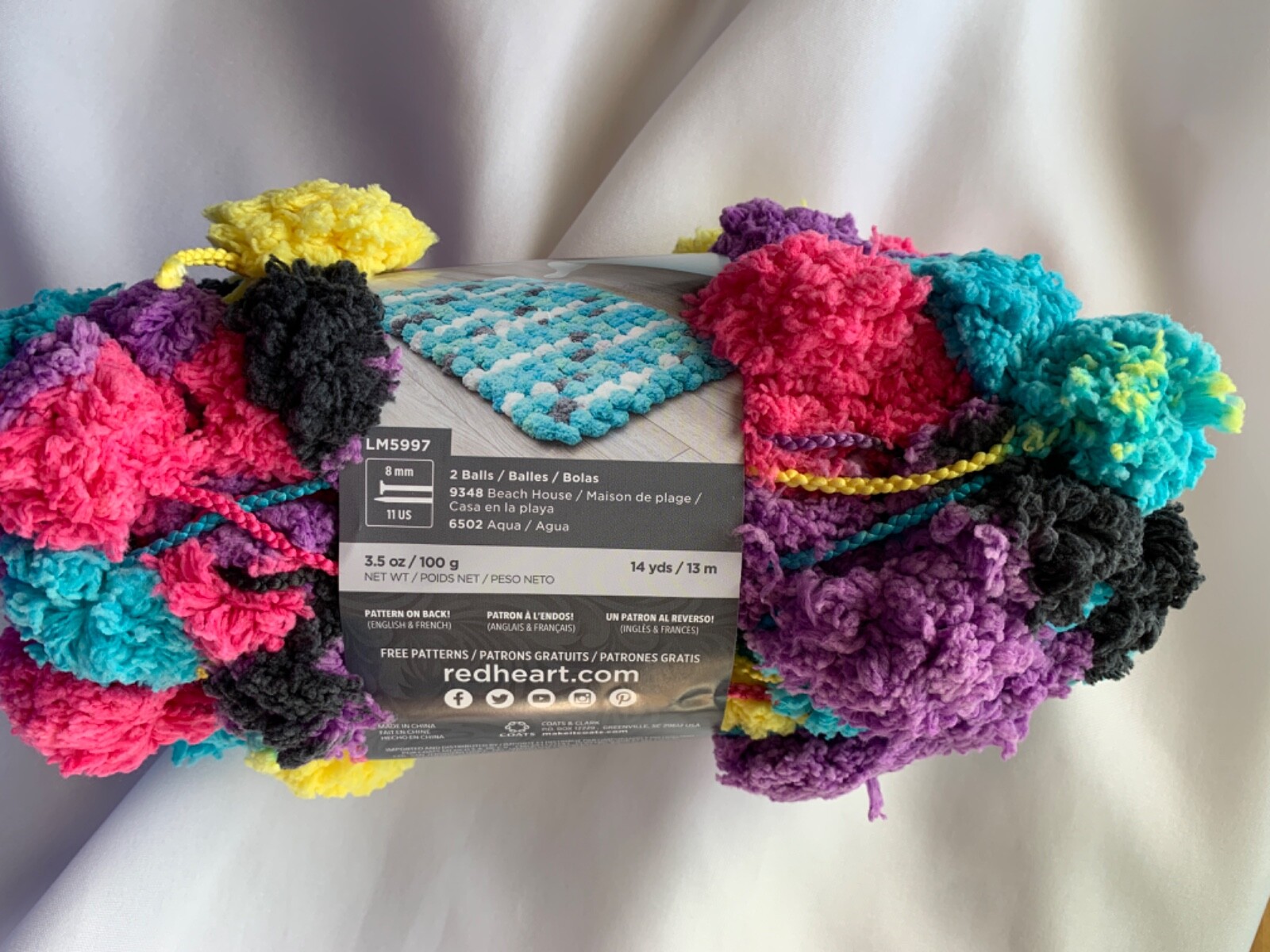 PARTY MIX Pomp-a-Doodle by Red Heart Yarn~ 100g/3.5 oz 14yds/13m Pom Poms NEW