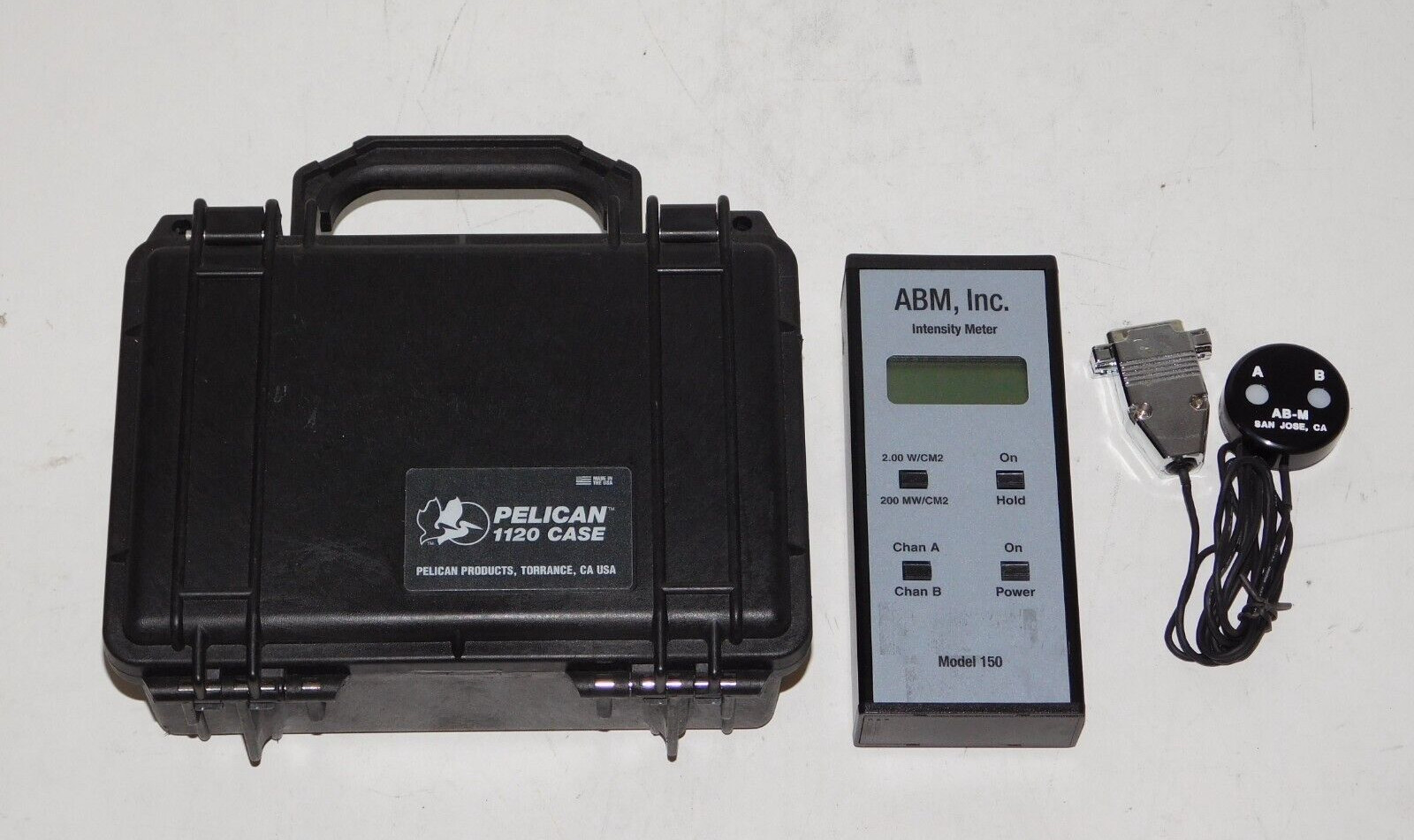 ABM Inc 150 Intensity Meter Near Mid Deep UV Light Source Monitor + Pelican Case