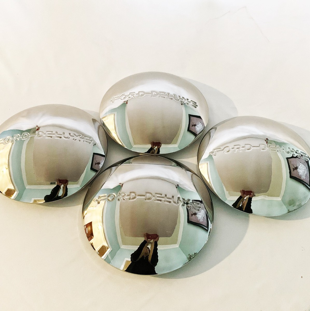 1940 Ford Deluxe Center Hub Caps for Stock or 'Gennie' Steel