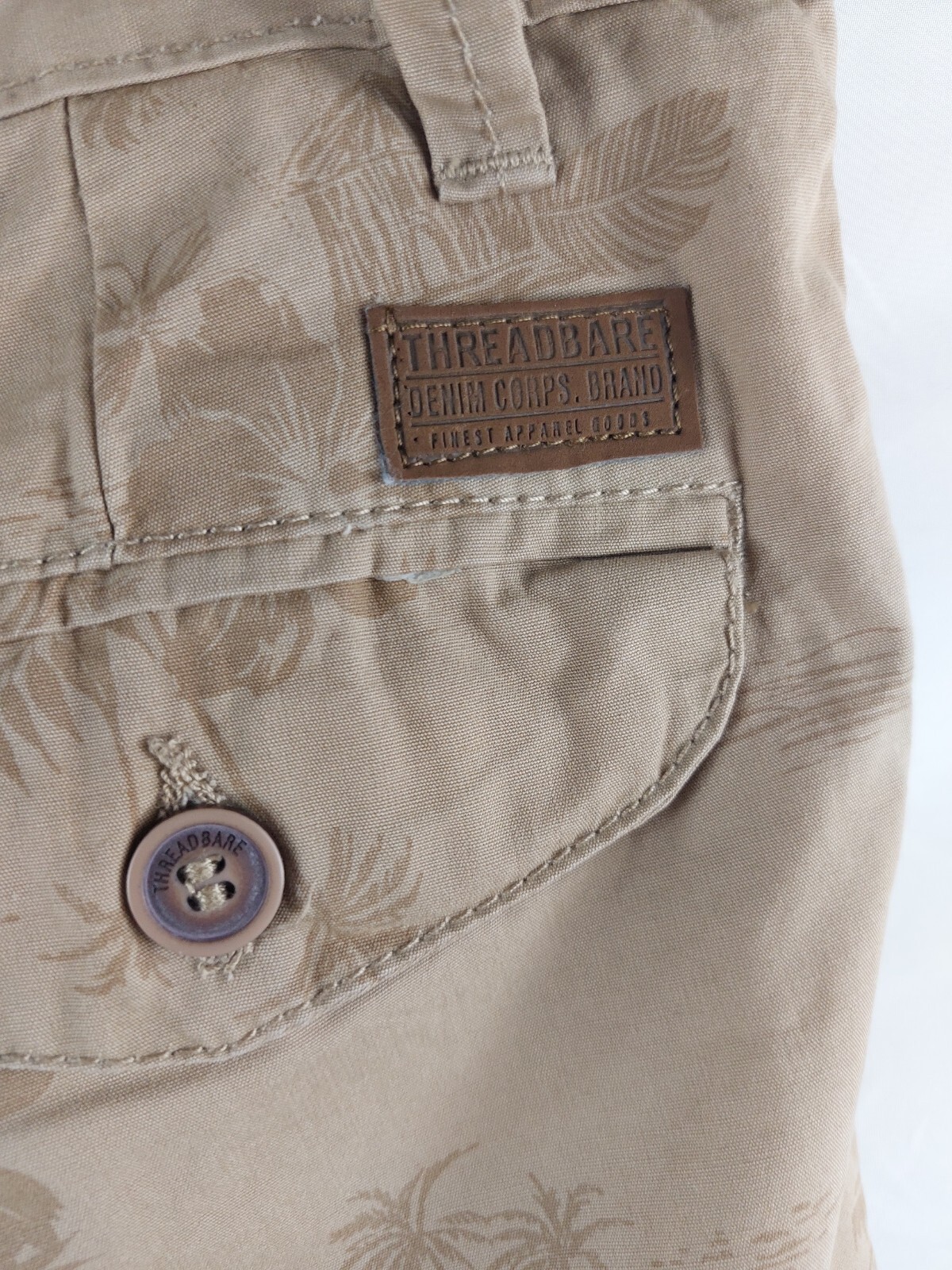 Threadbare Mens Beige, Pattern, Roll Up Shorts Si… - image 5