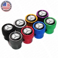 Mercedes AMG Roundel Car Wheels Tire Air Valve Caps Stem Dust Logo Cover Sport
