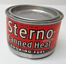 Vintage Sterno Canned Heat Cooking Fuel Unopened Paper Label Can  #US25