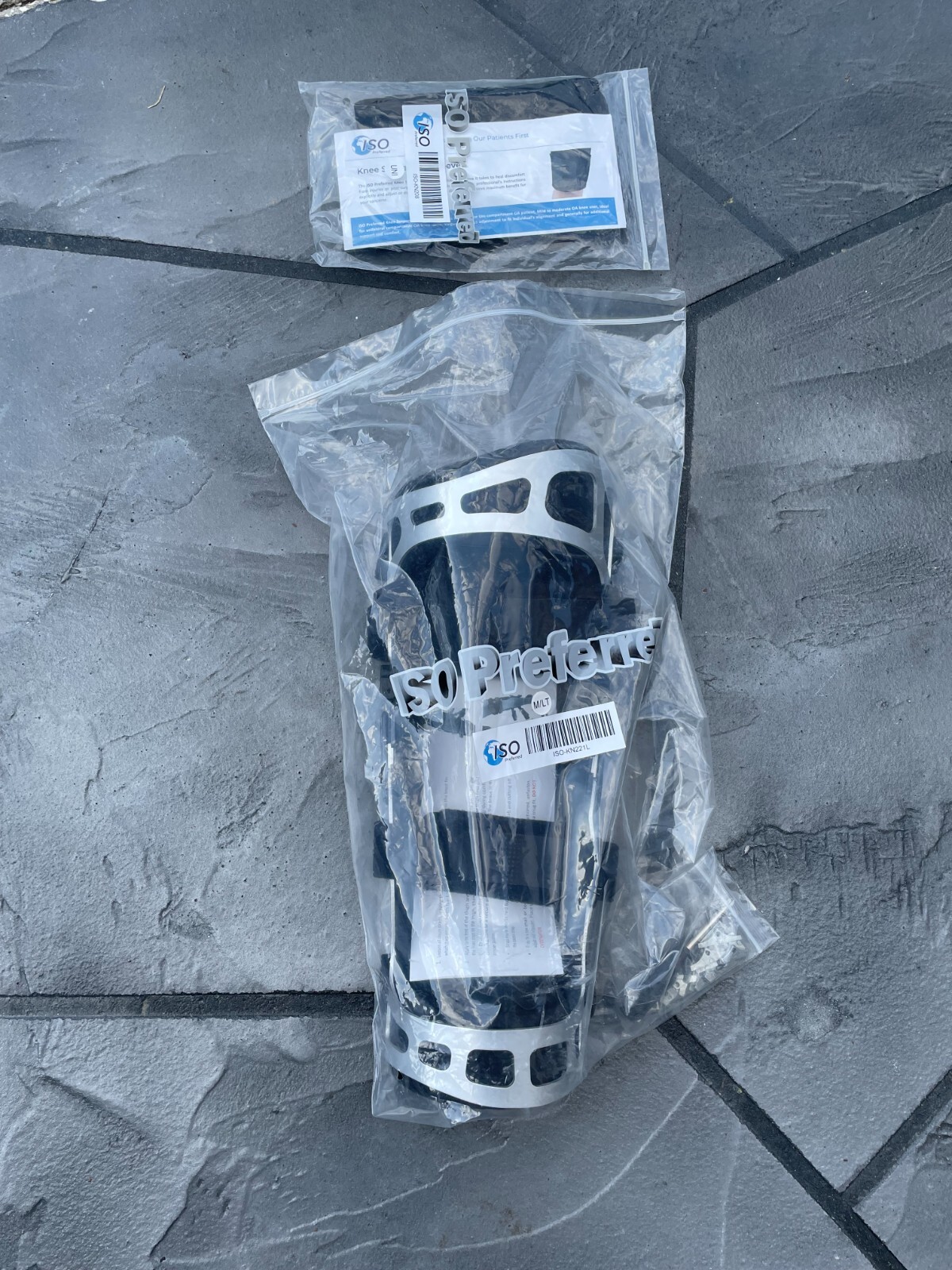 New ISO Preferred Medium Left M/LT OA Dual Upright ROM Hinge Knee Brace & Sleeve