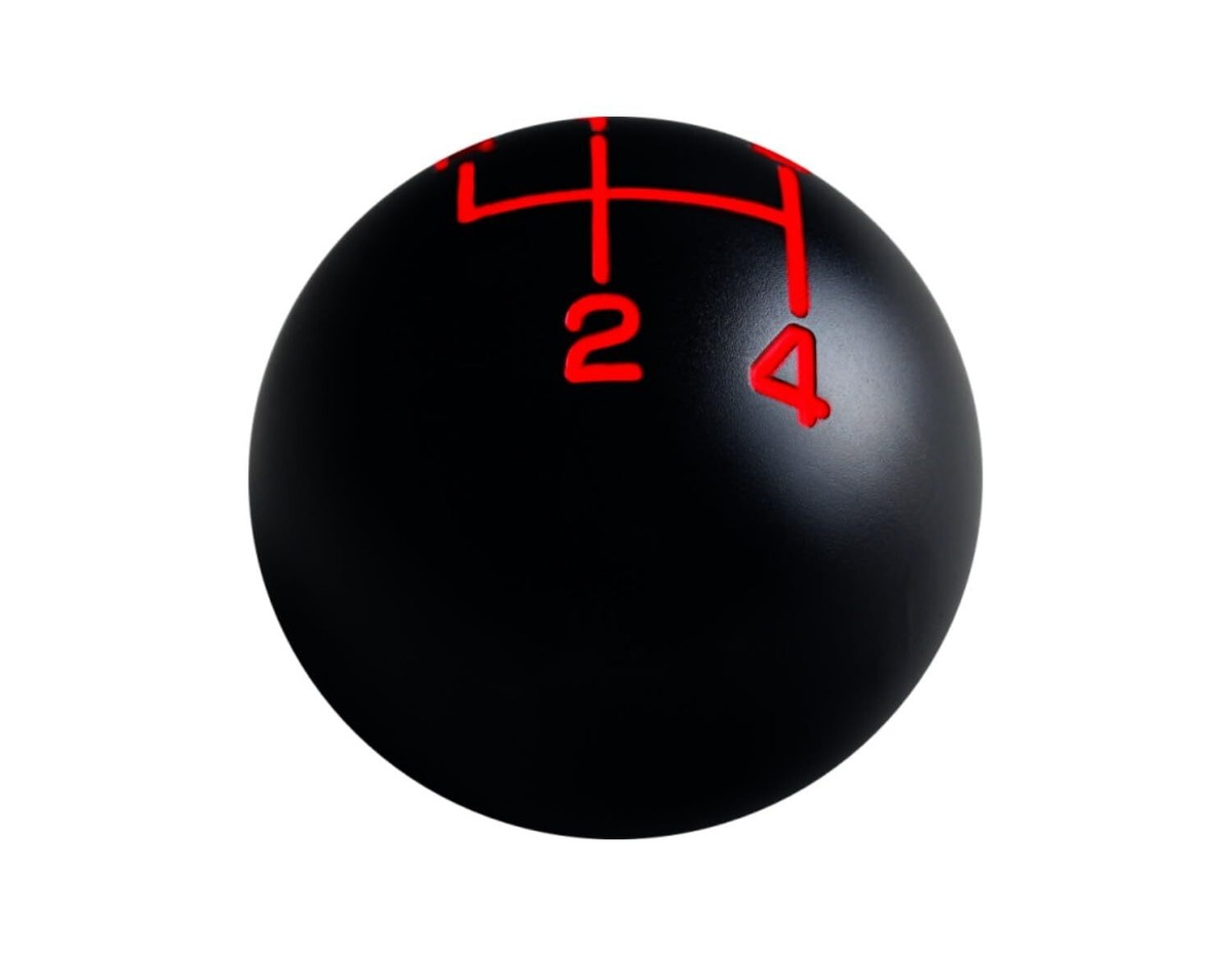 Black/Red Ball Aluminum 4 Speed 5/16-18 Shift Knob Compatible with