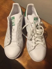 ADIDAS MEN SHOES WHITE GREEN STAN SMITH SIZE 7.5 EUC