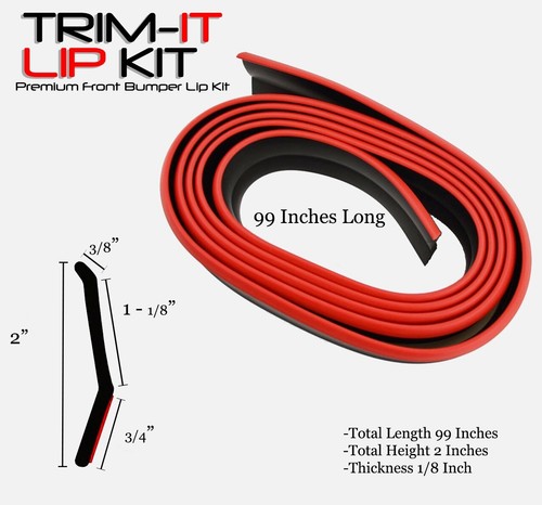 TRIM-IT Lip Kit Universal Fit Bumper Lip Spoiler Body Kit Wing Red GMC - Picture 4 of 12