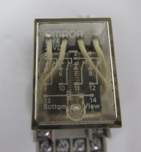 OMRON RELAY MY4 24VDC with Dayton Socket Base 2A584F - Picture 4 of 4